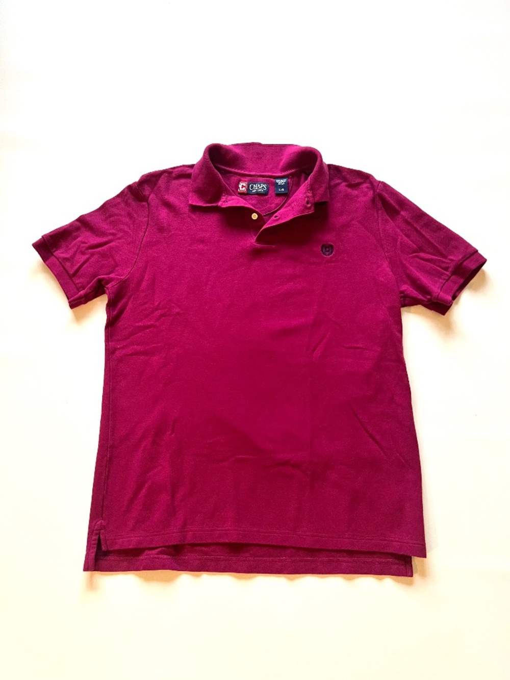Chaps Polo Shirt Mens L Pink Fuschia 100% Cotton Short Sleeve Golf Casual